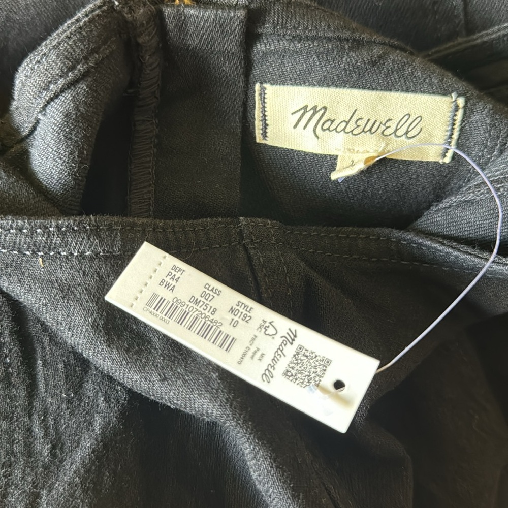 Madewell NO192 Denim Black Flare-Leg Jumpsuit in Bonner Wash Size 10 - Picture 7 of 7